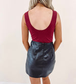 Black Croc Mini Skirt