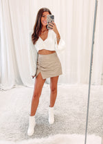 Meredith Ruched Mini Skirt - Tan