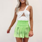 Neon Lime Cluster Swing Shorts - Queen of Sparkles