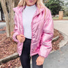 Pink Metallic Puffer Jacket