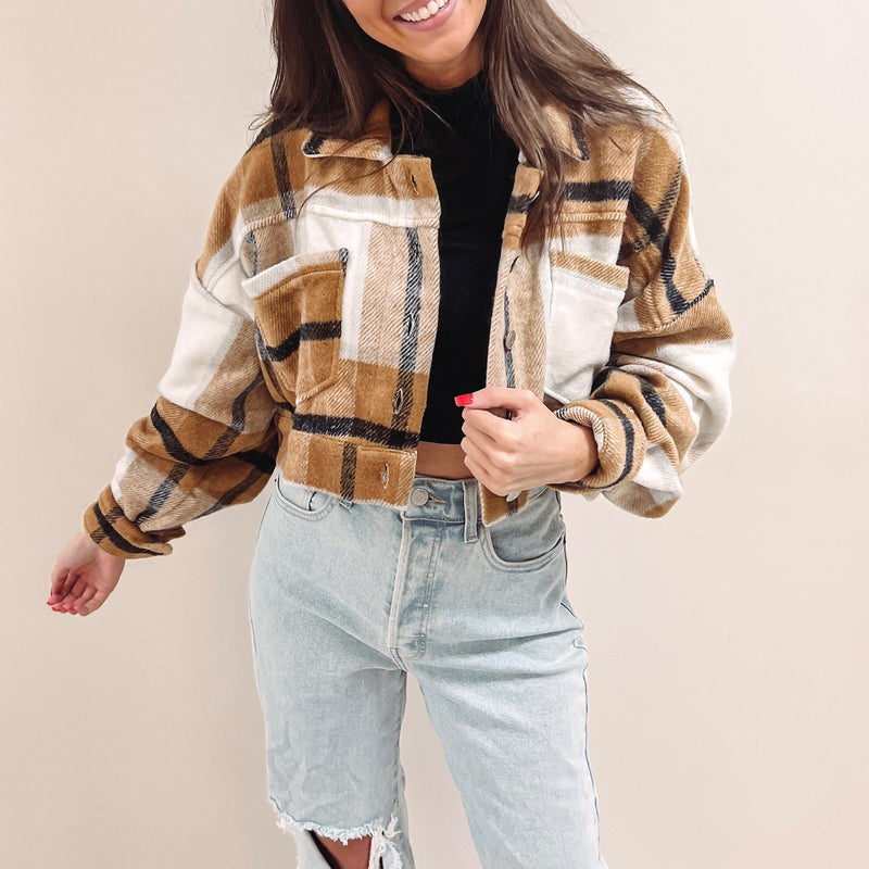 Cropped Mustard Flannel