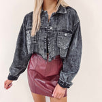 Cord Cropped Jacket - Vintage Black