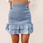 Rylee Smocked Skirt - Blue