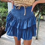 Smocked Skirt - Navy Blue