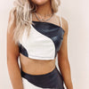 Leo Faux Leather Crop Top