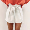 Carter Cream Faux Leather Shorts