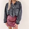 Cord Cropped Jacket - Vintage Black