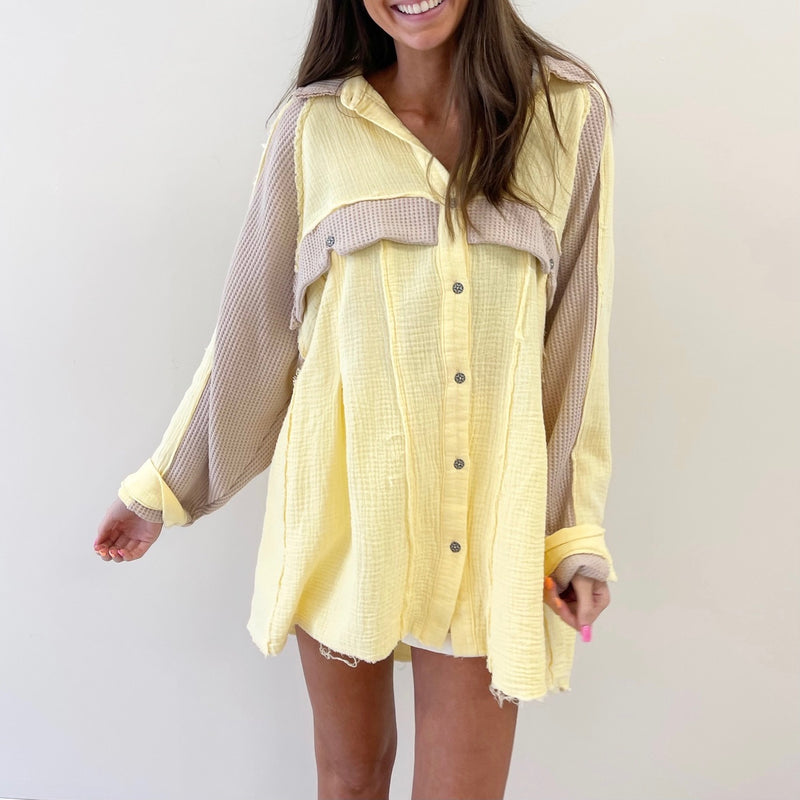 Brynn Yellow Shirt Cover Up