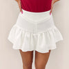 Claire White Ruffle Skirt