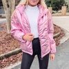 Pink Metallic Puffer Jacket
