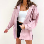 Pink Leather Shacket