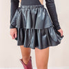 Savannah Leather Ruffle Skirt