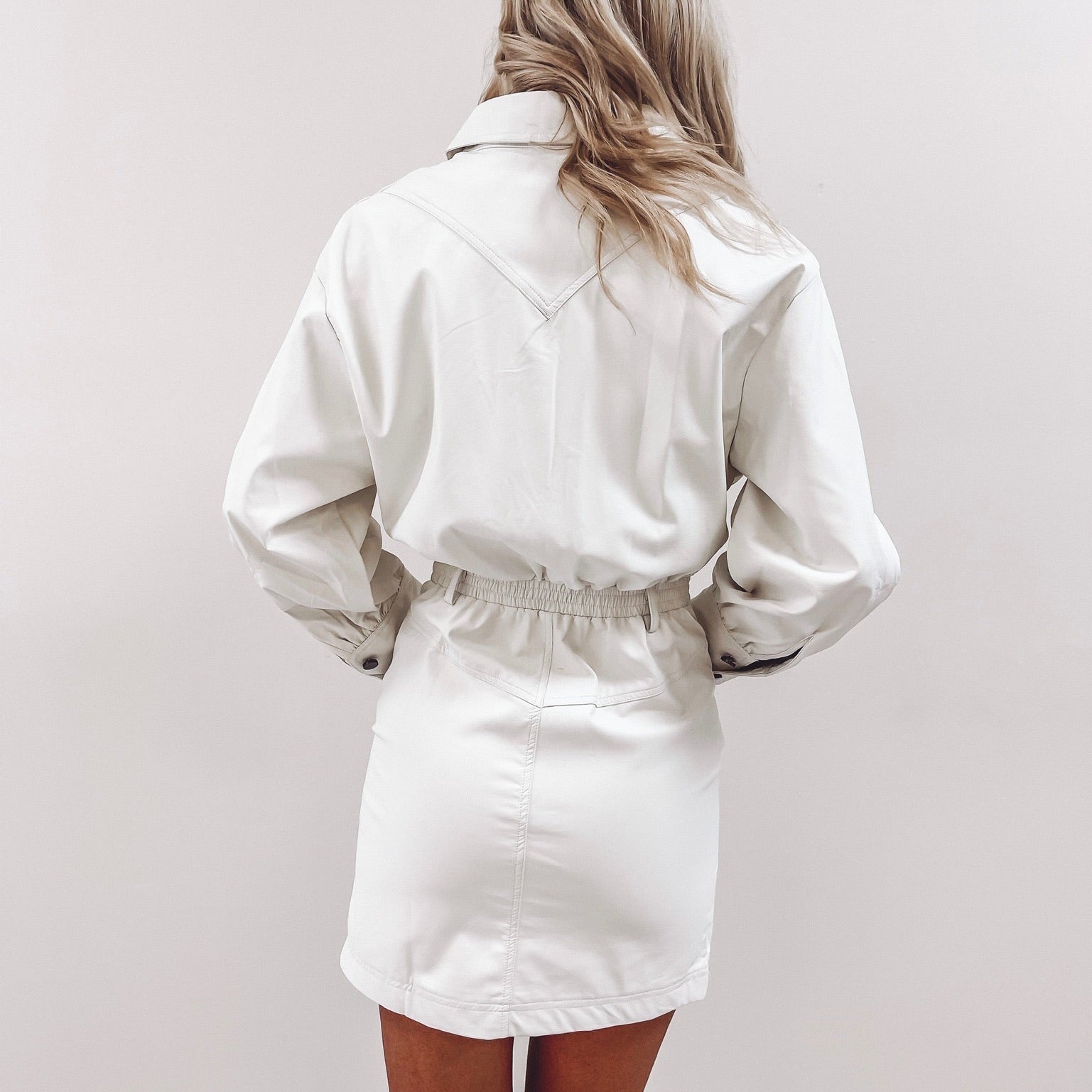 Kourtney Faux Leather Dress - Cream Indie Collection Kourtney Faux Leather Dress - Cream Indie Collection