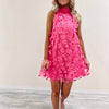 3D Pink Floral Dress