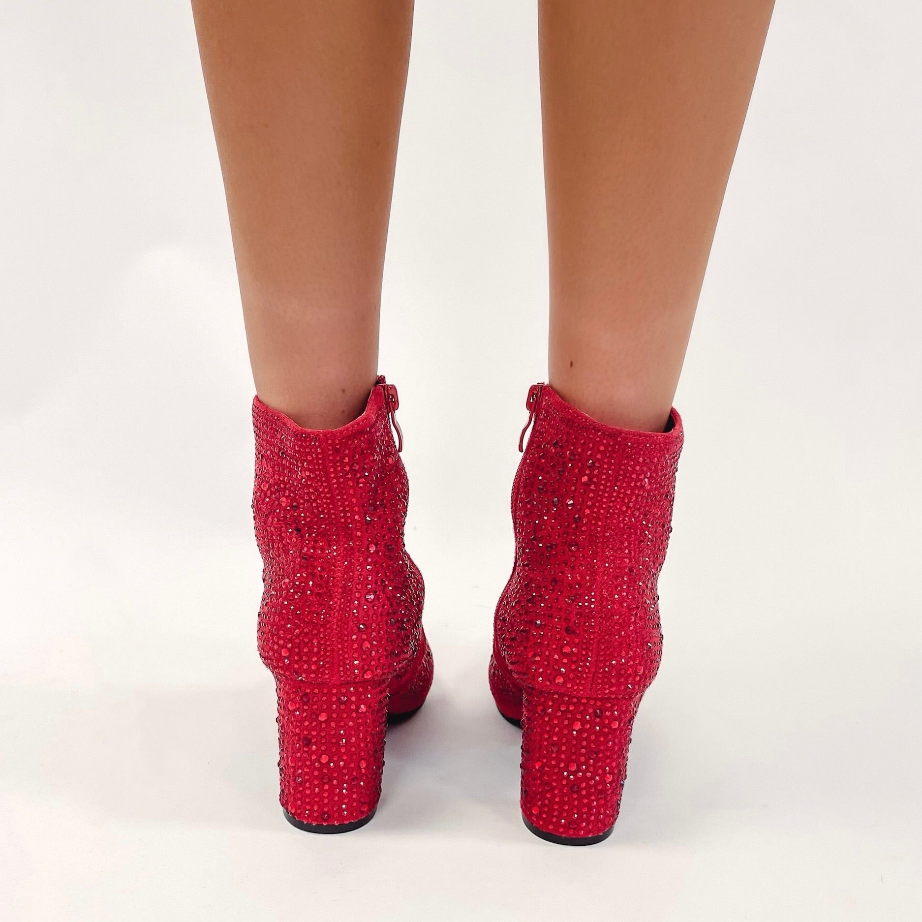 red glitter booties