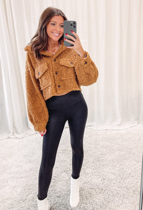 Maggie Teddy Cropped Jacket