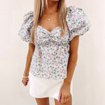 Floral Puff Top