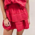 Milan Ruffle Skirt - Red