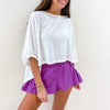 Smocked Flutter Shorts - Purple