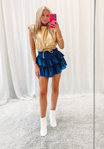 Smocked Skirt - Navy Blue