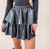 Savannah Leather Ruffle Skirt