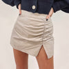 Meredith Ruched Mini Skirt - Tan