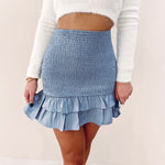 Rylee Smocked Skirt - Blue