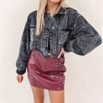 Cord Cropped Jacket - Vintage Black