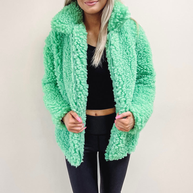 Green Fuzzy Jacket