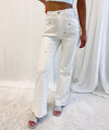 White Flower Jeans