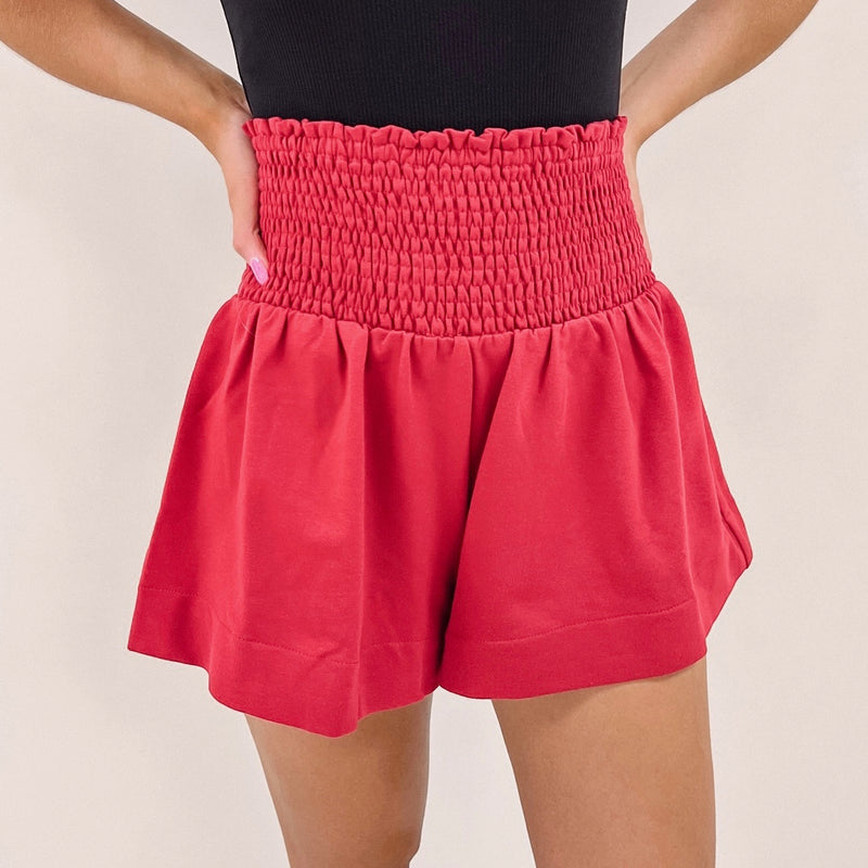 Adair Shorts - Red Cotton