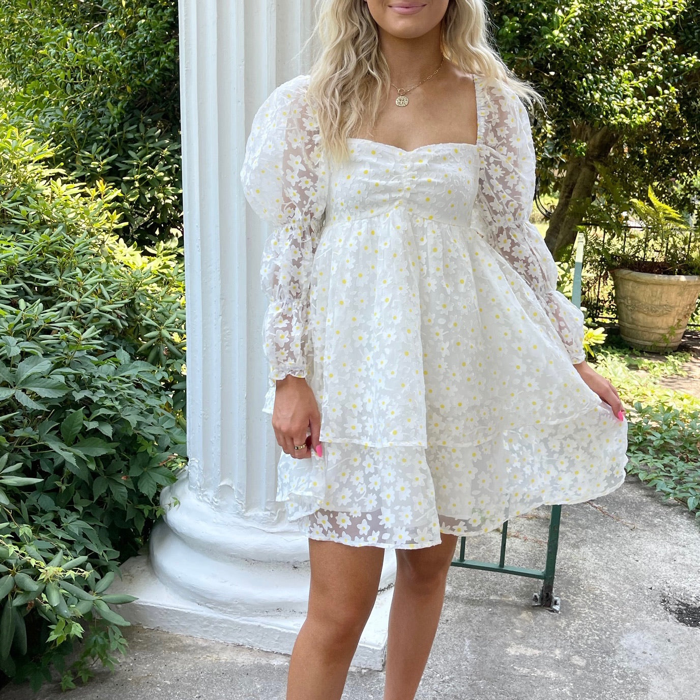 3D Yellow Daisy Babydoll Dress – Indie Collection