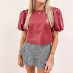 Diana Leather Puff Top