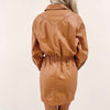 Kourtney Faux Leather Dress - Brown