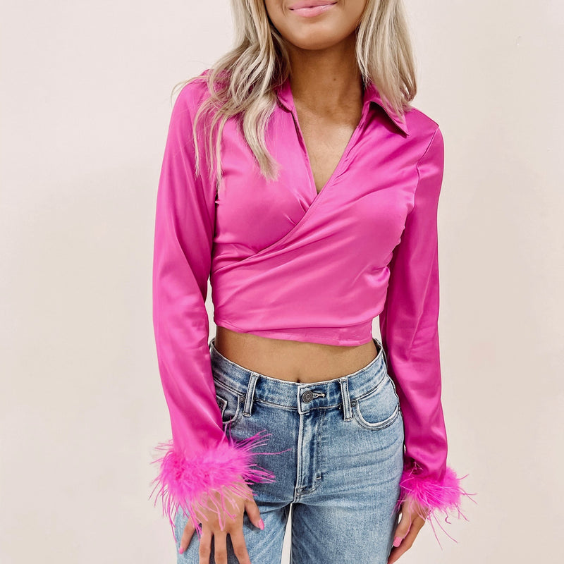 Pink Feather Top