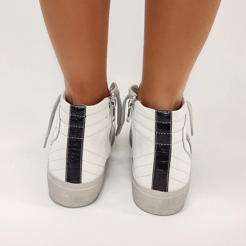 White/Silver High Top Sneakers