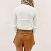 Paige Brown Faux Leather Shorts
