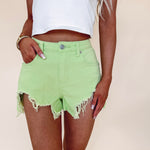 Lime Denim Shorts