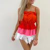 Alyssa Ruffle Top - Orange Combo