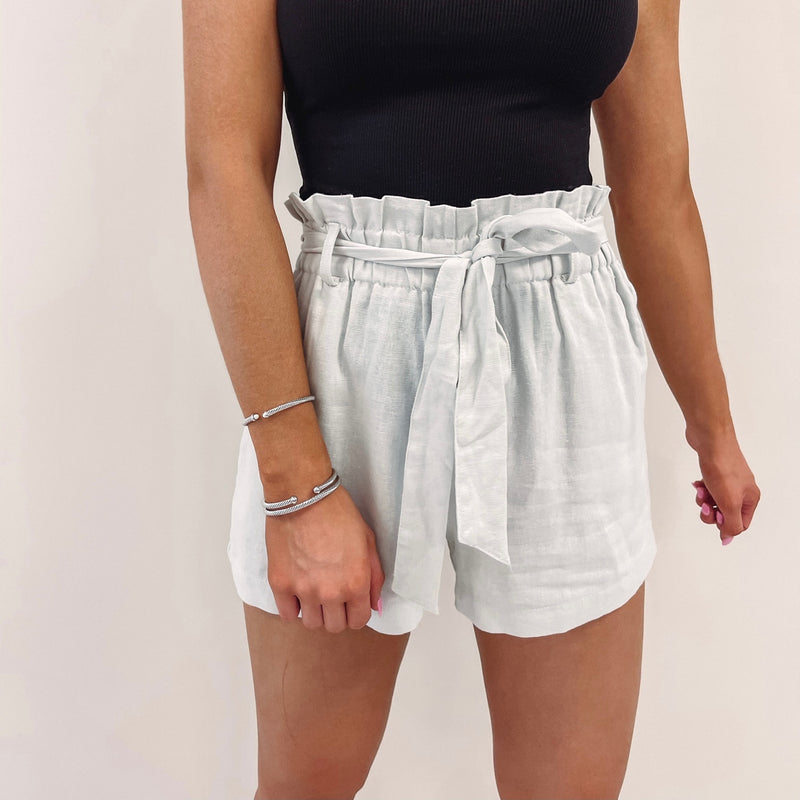 Grey Belted Shorts