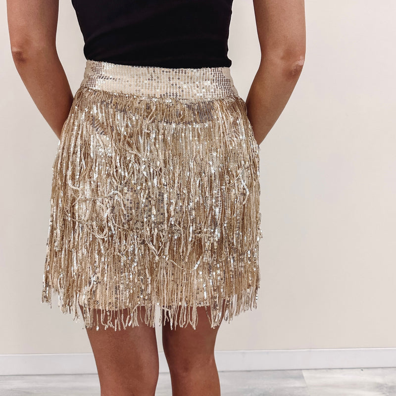 Gold Fringe Skirt