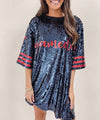 Sparkle Jersey - Navy + Red